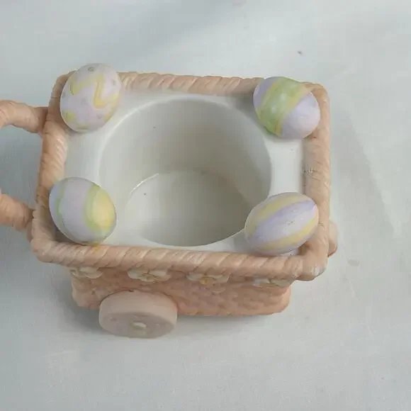 PartyLite Wagon Only Bertie & Bea Easter Bunny Rabbit Candle Holder P7329 In Box - Picture 6 of 13
